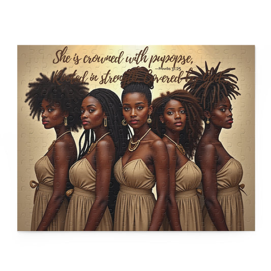 Strength in Sisterhood Puzzle | Inspirational African American Art Jigsaw | 14x11, 252 Pieces