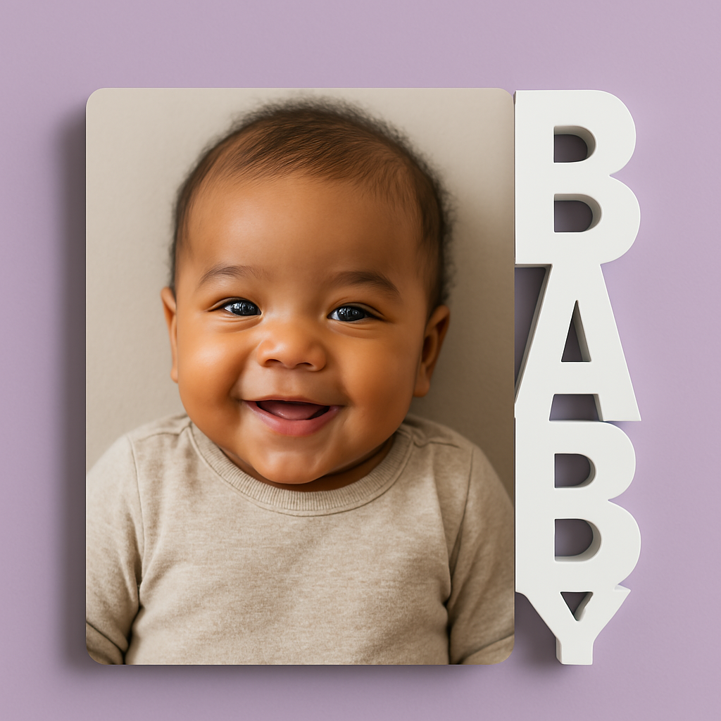 Custom BABY Photo Plaque – Personalized Keepsake for New Parents & Nursery Décor