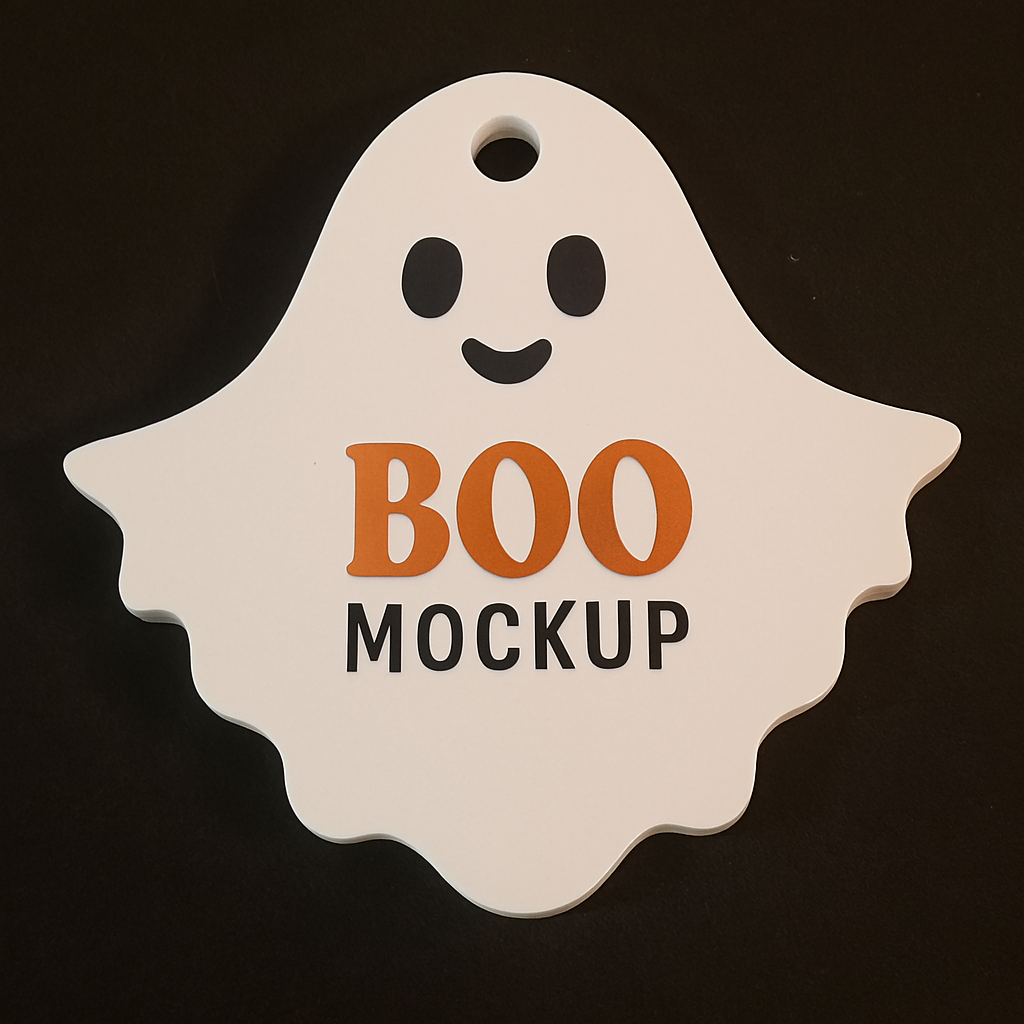 Custom Ghost-Shaped Sublimation Tag – Personalized Halloween or Everyday Design