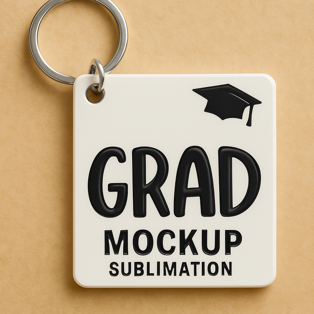 Custom GRAD Square Keychain – Personalized Sublimation Keepsake
