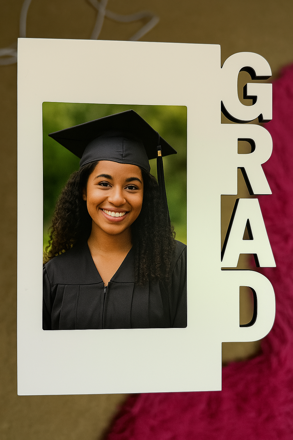 Custom GRAD Photo Frame – Personalized Graduation Keepsake Display for Class of 2024 & Beyond