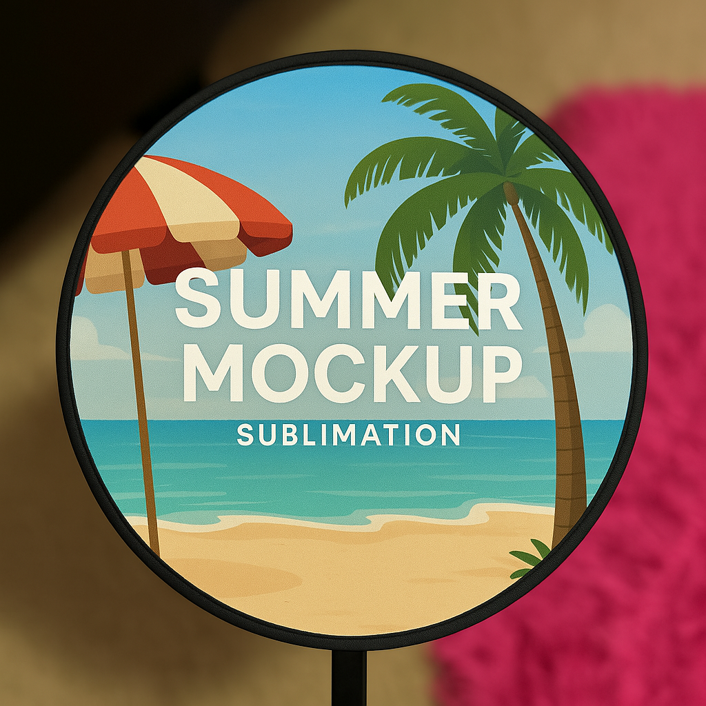 Custom Round Hand Fan – Personalized Sublimation Design