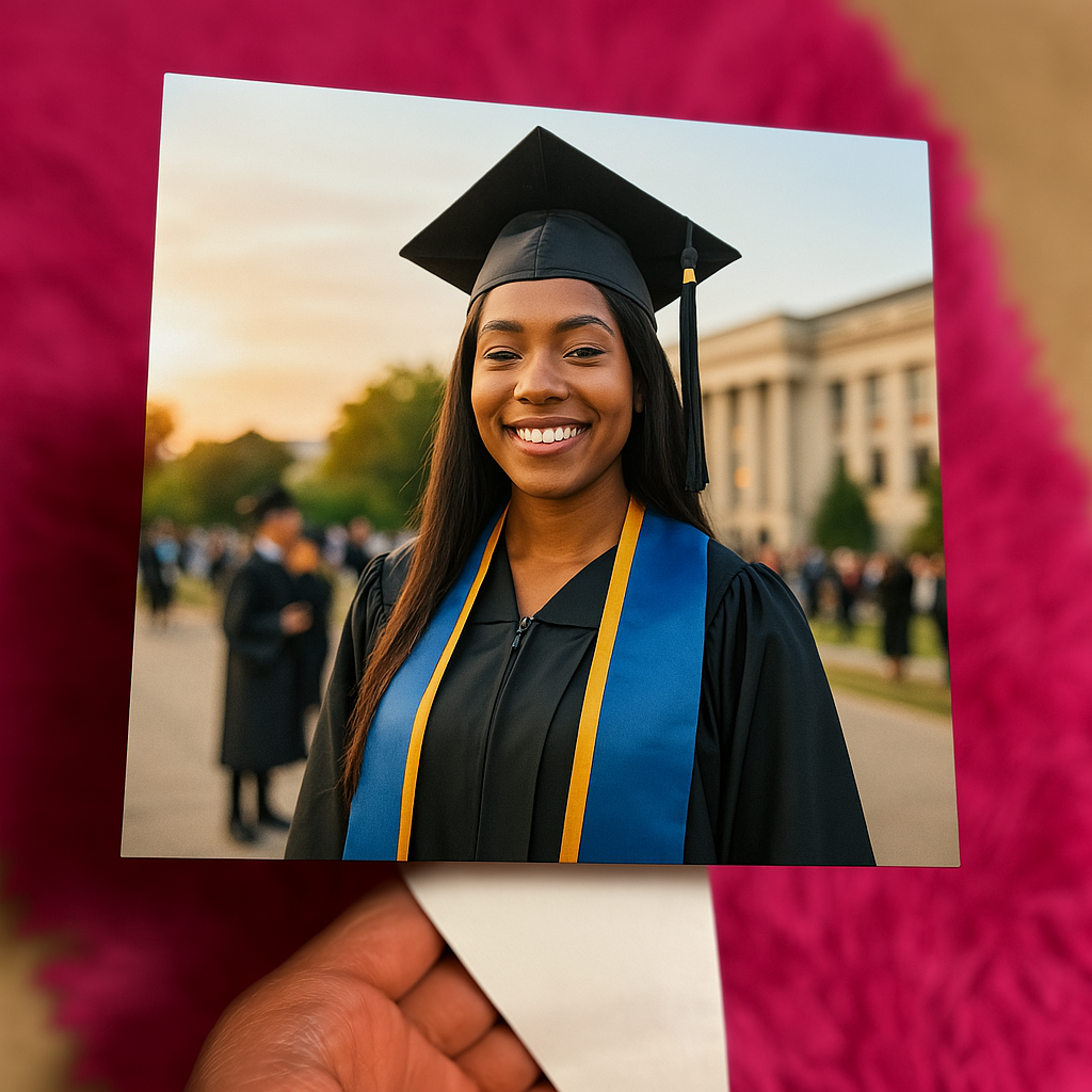 Custom Graduation Cap Topper – Personalized Photo Design