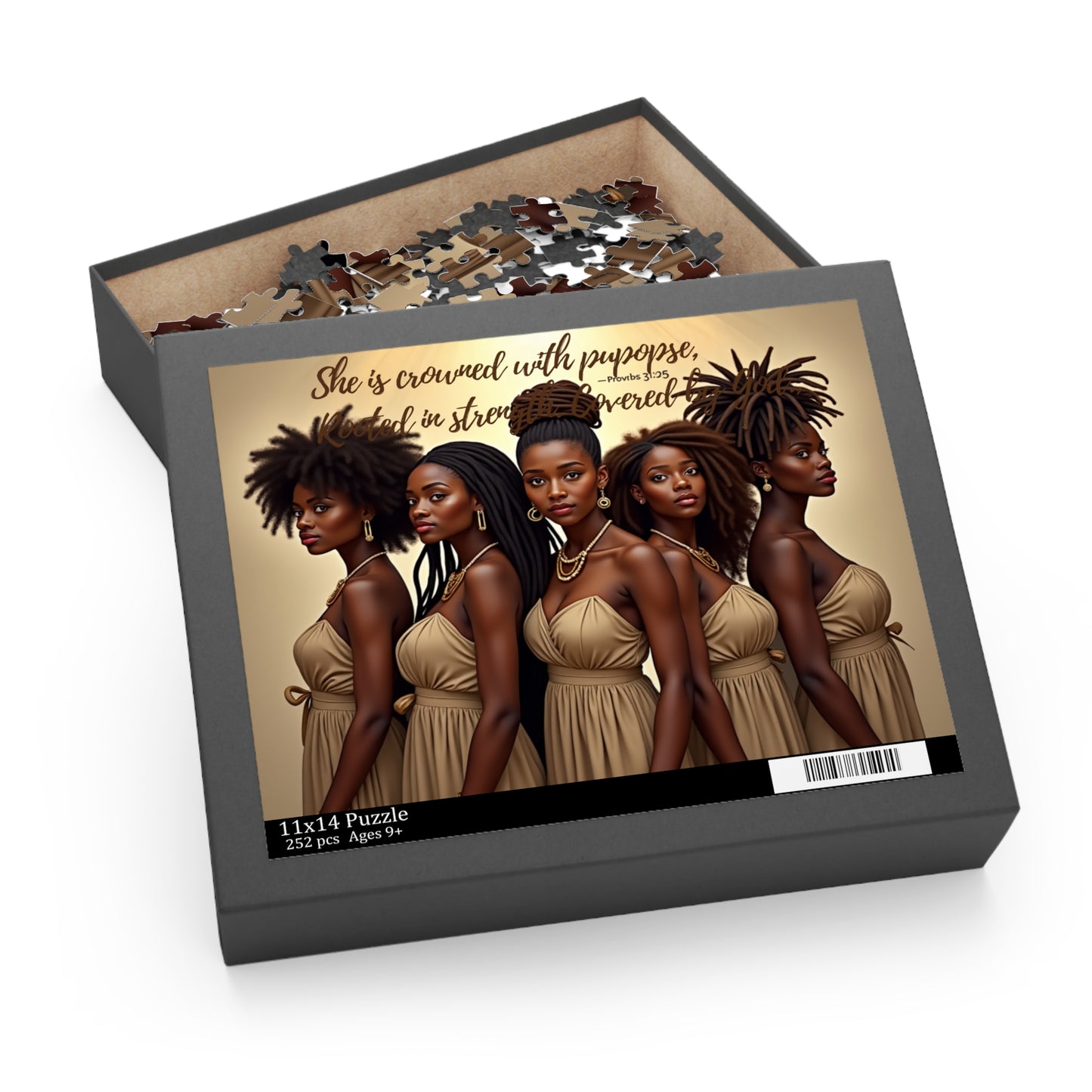 Strength in Sisterhood Puzzle | Inspirational African American Art Jigsaw | 14x11, 252 Pieces