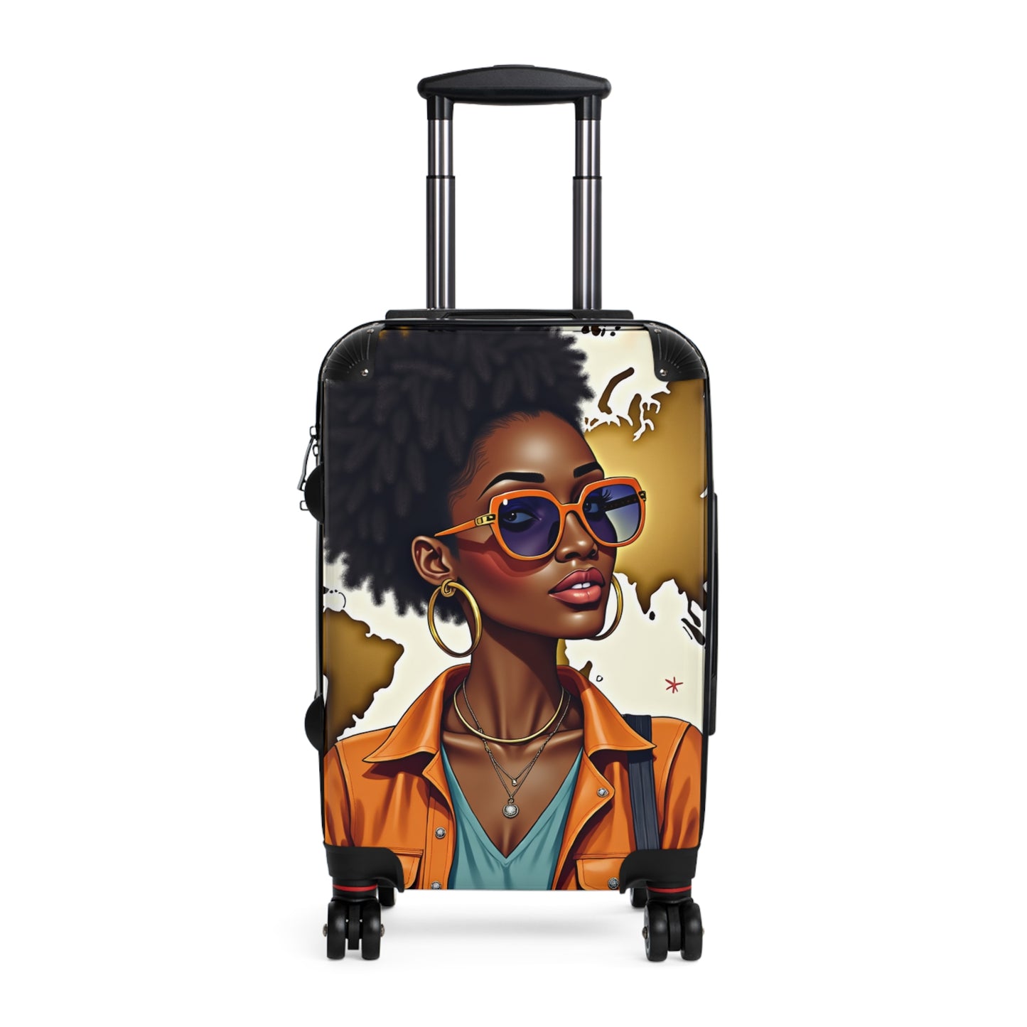 Afro Chic Travel Luggage Set – Stylish Suitcases in Small, Medium & Large | Bold Melanin Art
