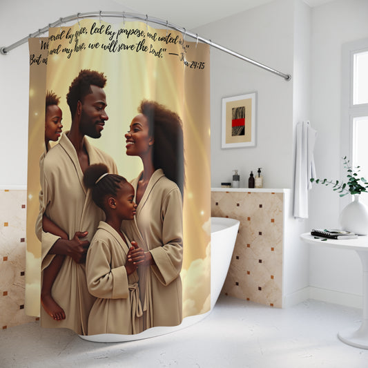 As for Me and My House” Shower Curtain – Joshua 24:15 Scripture Family Decor