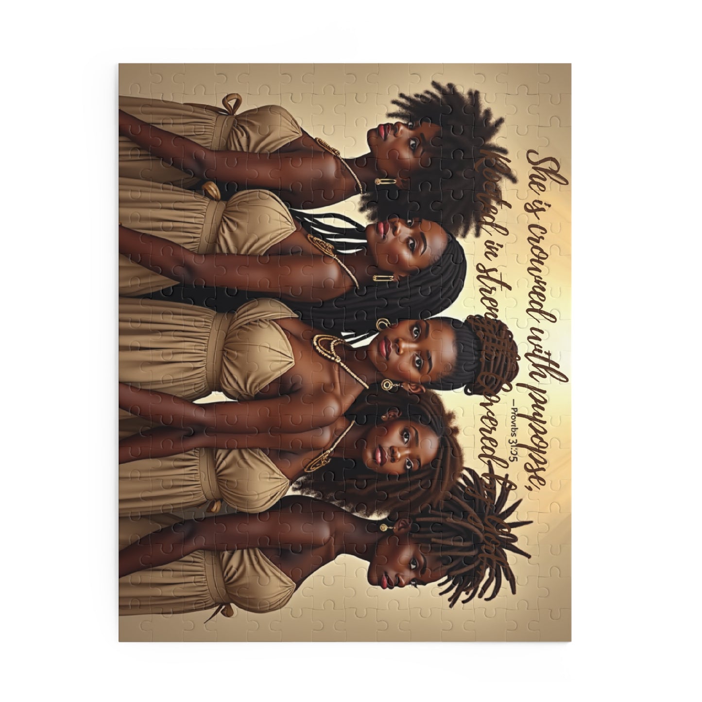 Strength in Sisterhood Puzzle | Inspirational African American Art Jigsaw | 14x11, 252 Pieces