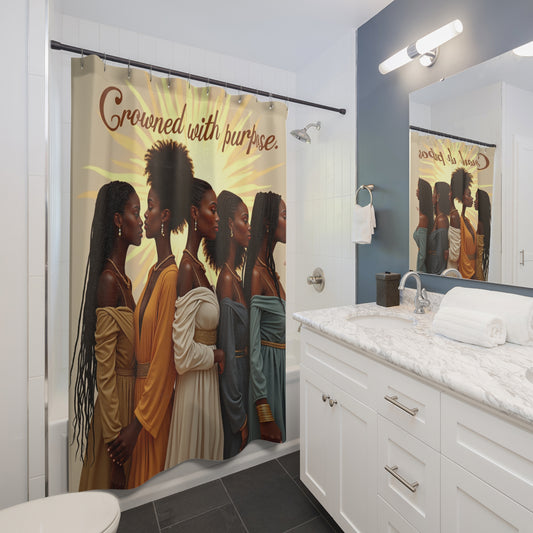 Melanin Queens Bathroom Curtain – Inspirational African American Home Decor Curtains
