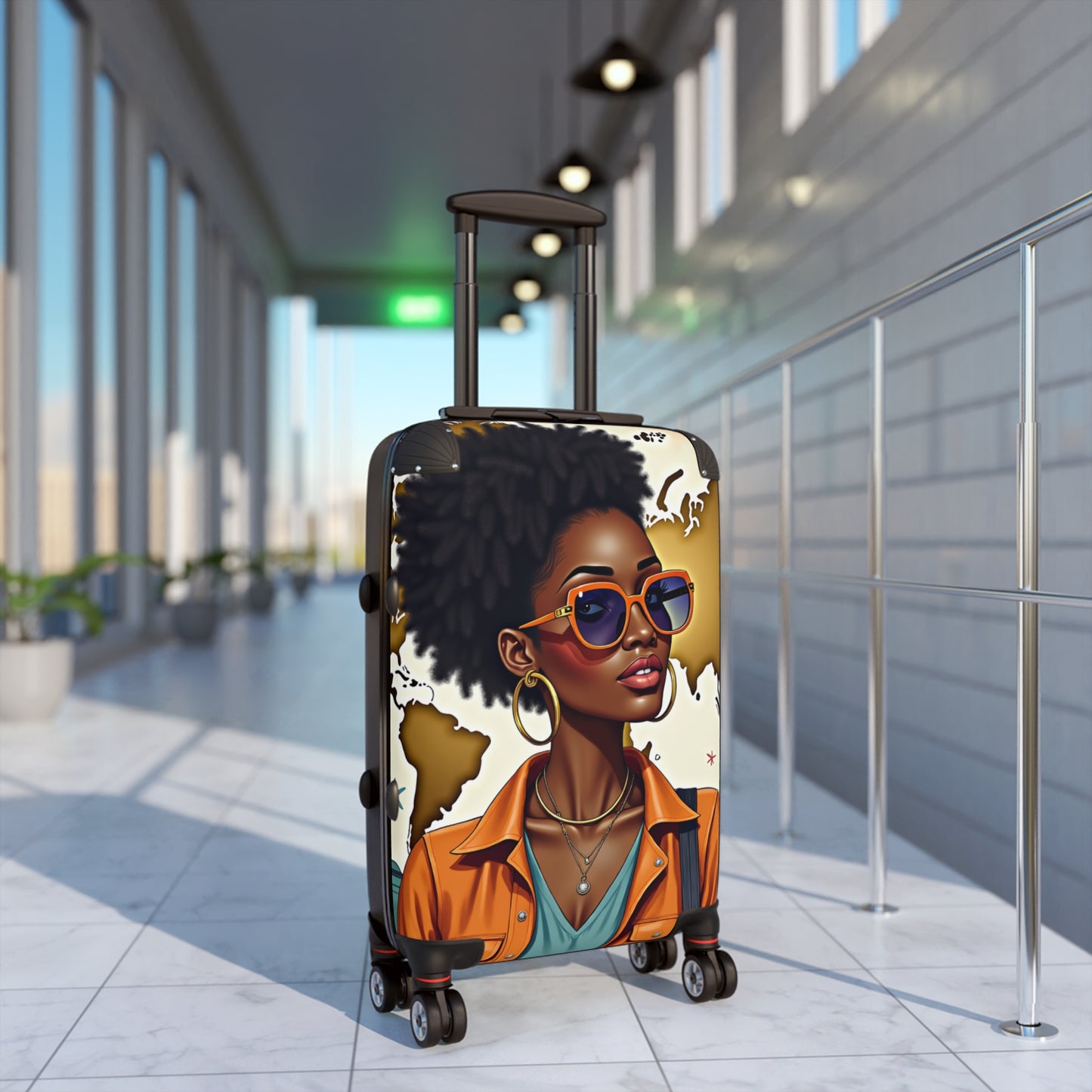 Afro Chic Travel Luggage Set – Stylish Suitcases in Small, Medium & Large | Bold Melanin Art