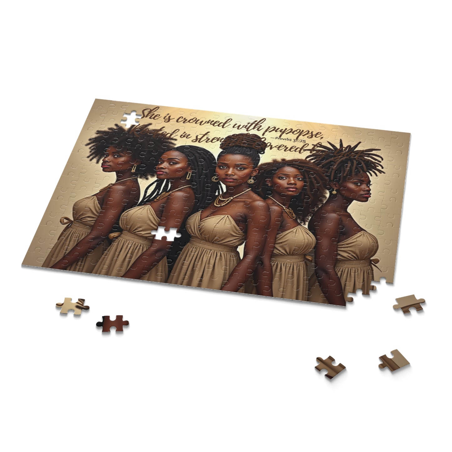 Strength in Sisterhood Puzzle | Inspirational African American Art Jigsaw | 14x11, 252 Pieces