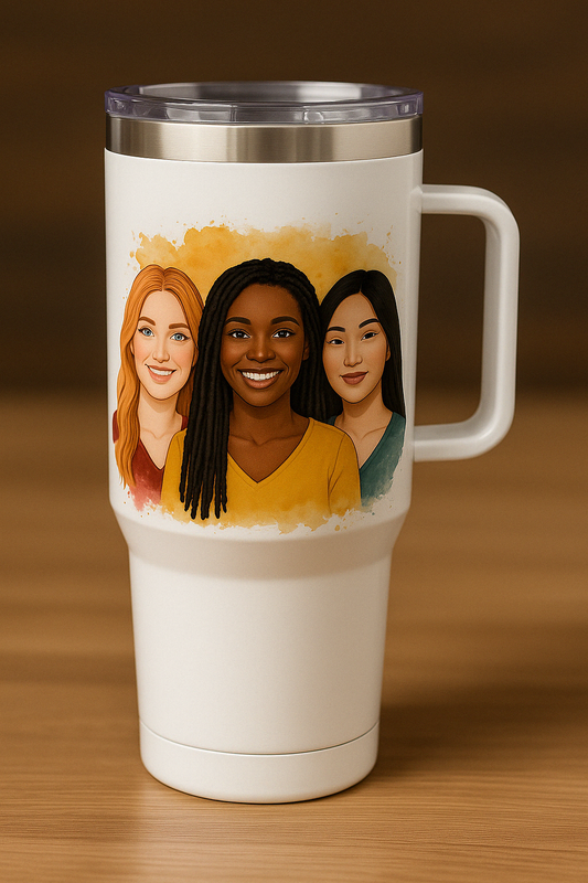 Custom 42oz Sublimation Tumbler with Handle & Straw – Full Color, Personalized Gift Cup
